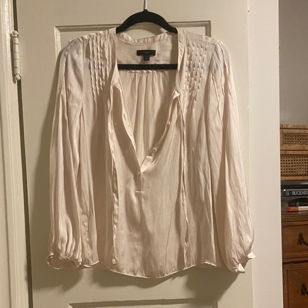 Jcrew Silk Cream Blouse